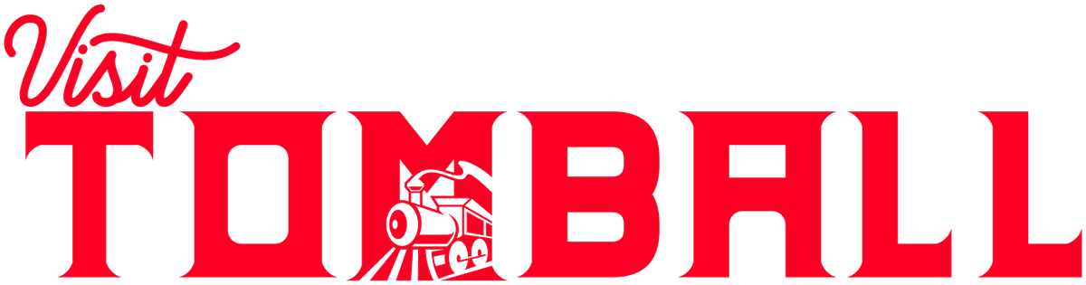 Visit Tomball logo, red on light